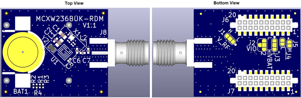 Mechanical Drawing - NXP Semiconductors MCXW236BUK-RDM Radio Module Board