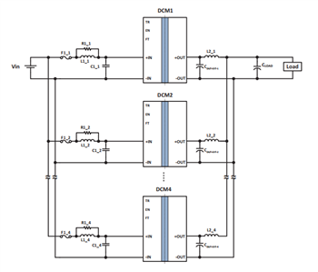 Schéma du circuit d'application - Vicor Convertisseurs CC-CC isolés et régulés DCM3623