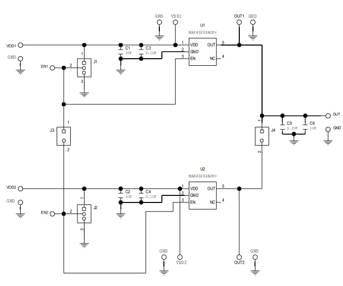 Schematic - Analog Devices / Maxim Integrated MAX40203EVKIT Evaluation Kit