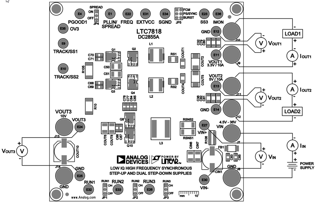 Graphique - Analog Devices Inc. Circuit de démonstration DC2855A pour LTC7818