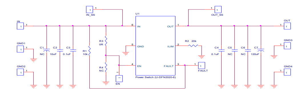Schéma - Diodes Incorporated Module d'évaluation AP22653FDZ-EVM