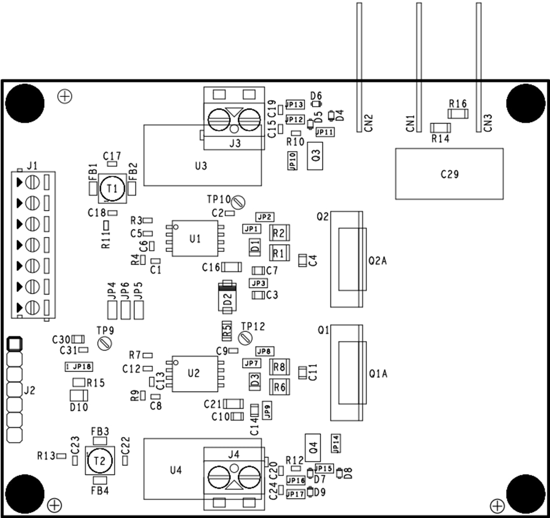 Plan mécanique - STMicroelectronics Carte de démonstration de pilote de grille EVALSTGAP2HSCM
