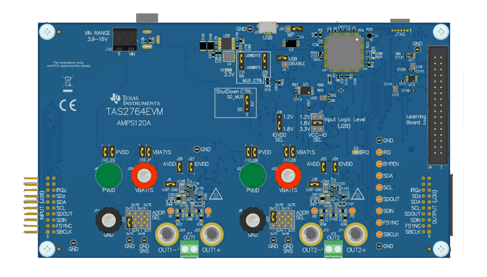 Schéma du circuit d'application - Texas Instruments Module d'évaluation TAS2764EVM