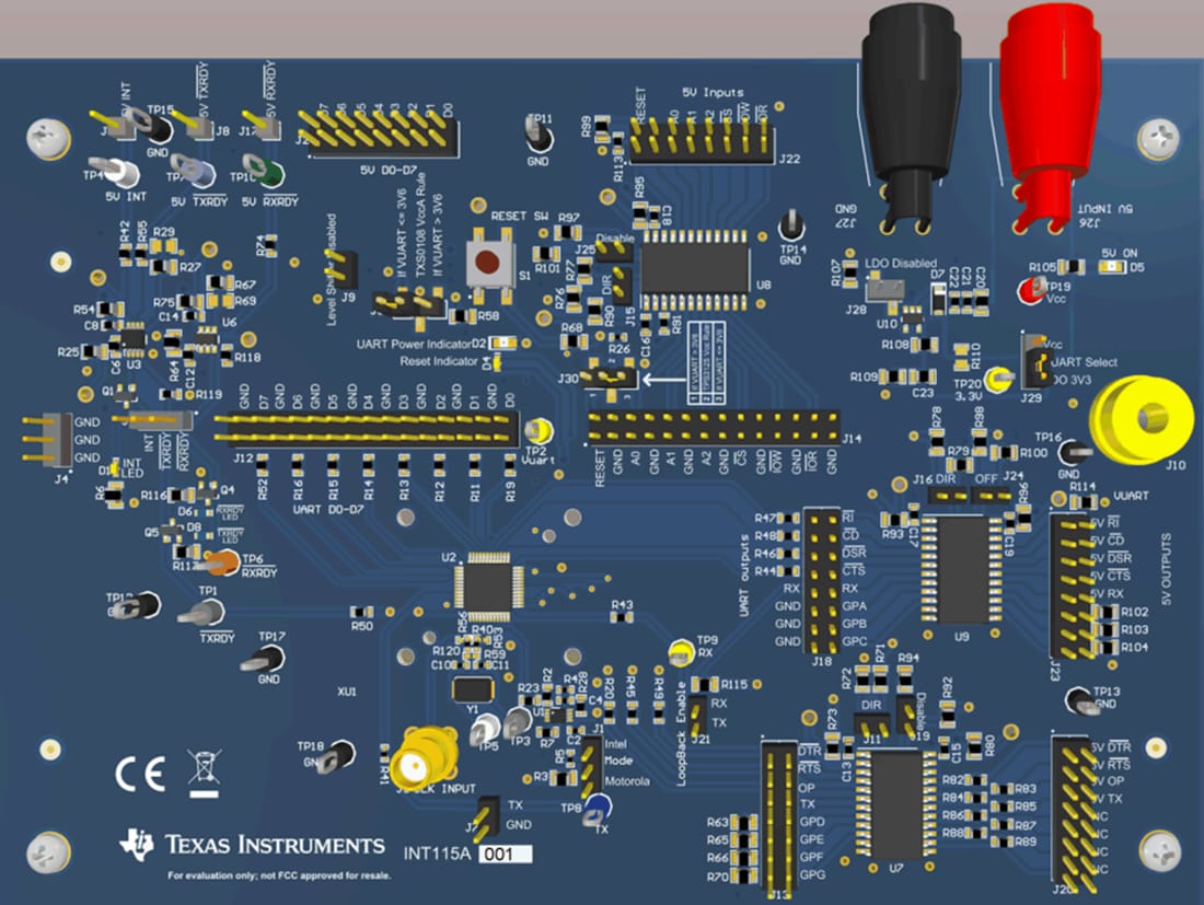 Plan mécanique - Texas Instruments Module d'évaluation (EVM) UART TL16C750EEVM