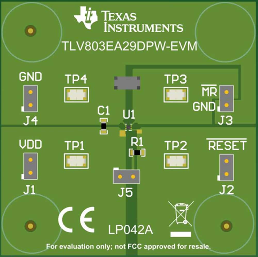 Plan mécanique - Texas Instruments Module d'évaluation de CI de réinitialisation TLV803EA29DPW-EVM