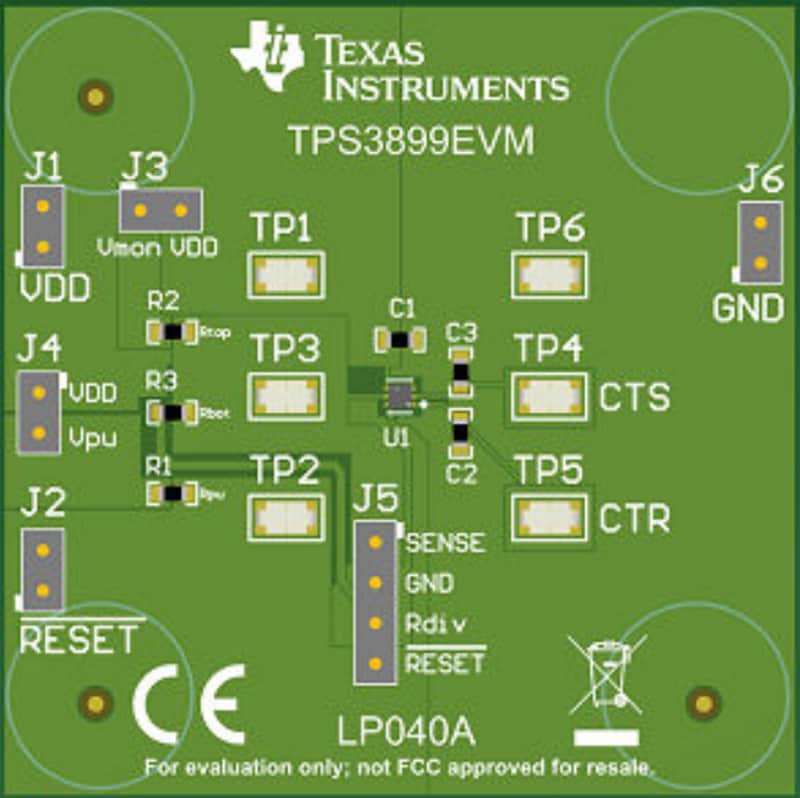 Plan mécanique - Texas Instruments Module d'évaluation de superviseur de tension TPS3899EVM