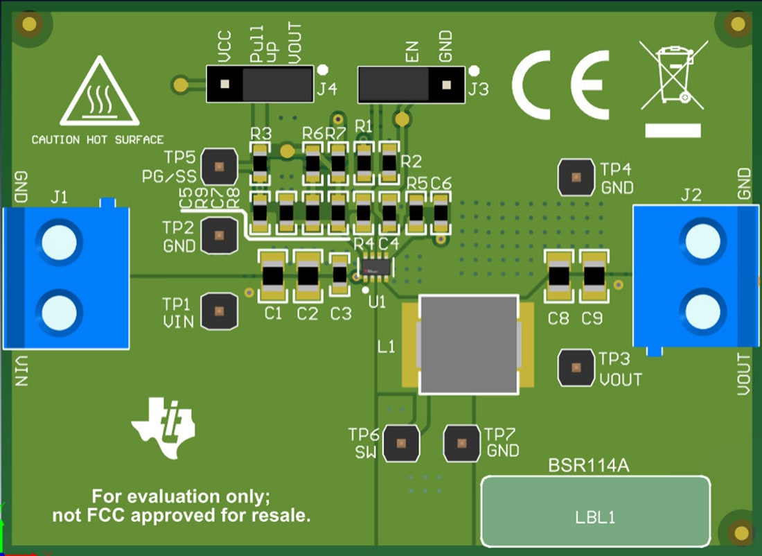 Plan mécanique - Texas Instruments Module d'évaluation (EVM) de convertisseur TPS563211EVM