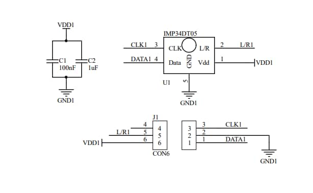 Schéma - STMicroelectronics Carte fille STEVAL-MIC003V1
