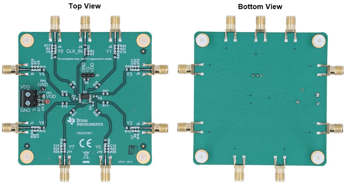 Plan mécanique - Texas Instruments Module d'évaluation (EVM) de tampon d'horloge LMK1C1104EVM