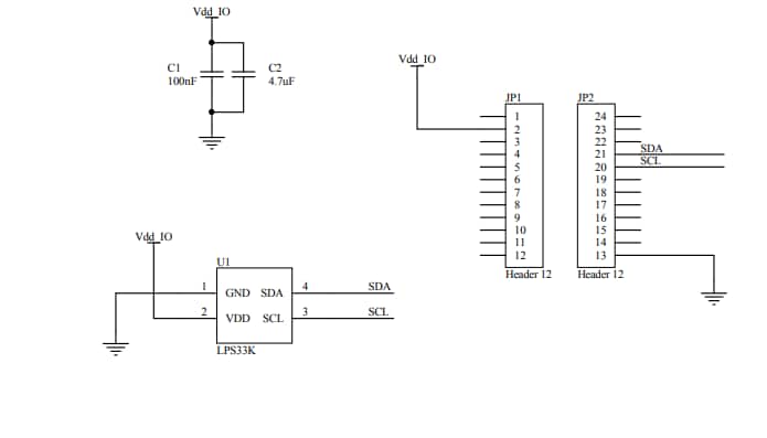 Schéma - STMicroelectronics Carte adaptateur STEVAL-MKI214V1
