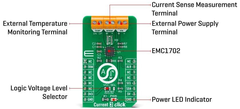 Block Diagram - Mikroe Current 3 Click