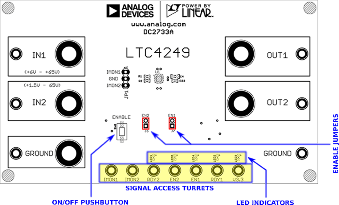 Plan mécanique - Analog Devices Inc. Système de démonstration DC2733A pour le LTC4249 Plan mécanique - Analog Devices Inc. Système de démonstration DC2733A pour le LTC4249