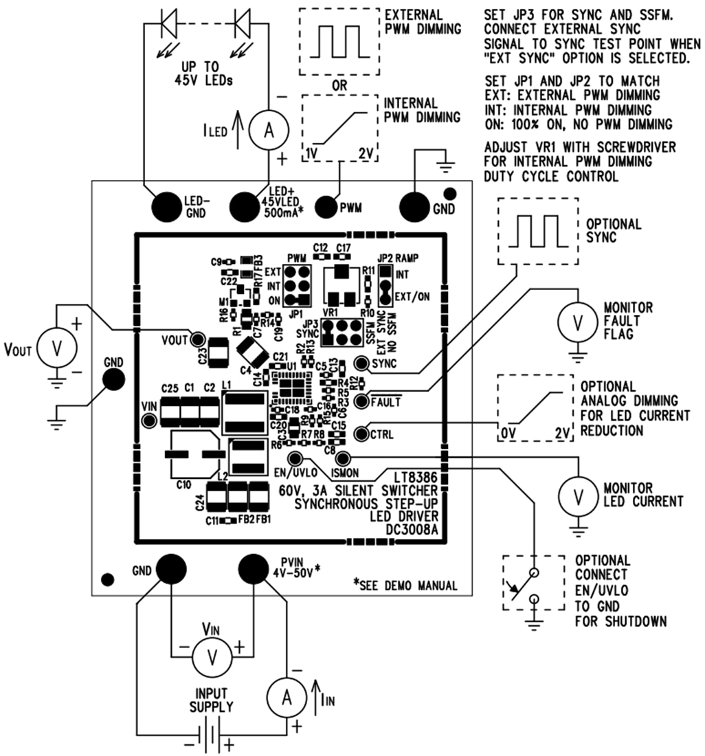 Graphique - Analog Devices Inc. Circuit de démonstration DC3008A pour LT8386