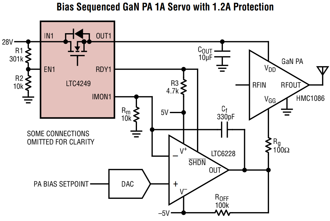 Schéma du circuit d'application - Analog Devices Inc. Double disjoncteur électronique LTC4249 (ECB)