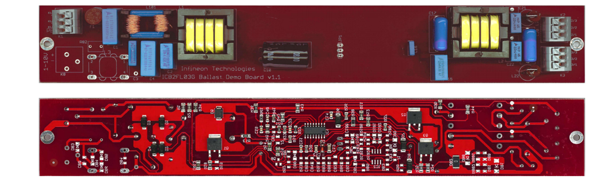 Infineon Technologies Carte de ballast intelligente 54 W EVALICB2FL03G