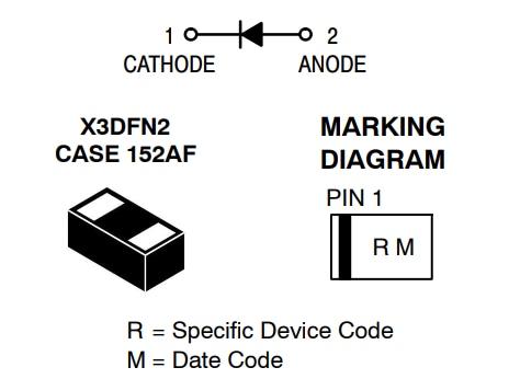 onsemi Diode simple BROCHE NSDP301MX3