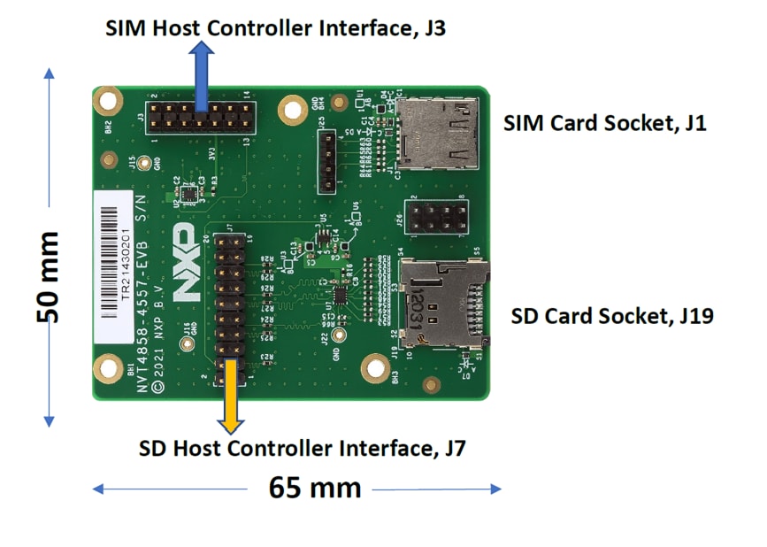 NXP Semiconductors Carte d'évaluation de décalage de niveau NVT4858-4557-EVB