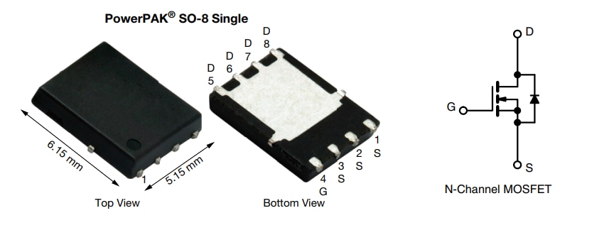Schéma du circuit d'application - Vishay / Siliconix MOSFET 60 V à canal N (D-S) SiR186LDP