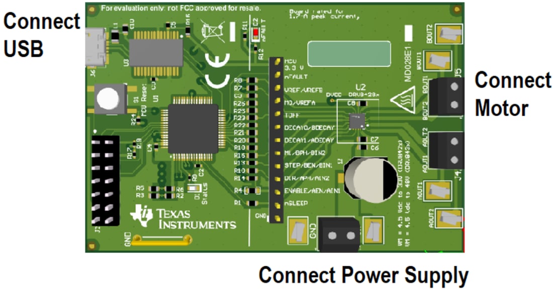 Plan mécanique - Texas Instruments Module d'évaluation de pilote moteur DRV8428PEVM