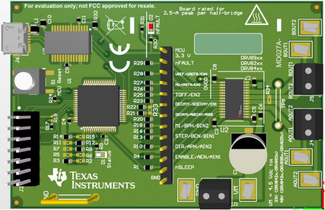 Plan mécanique - Texas Instruments Module d'évaluation (EVM) de pilote DRV8955PEVM