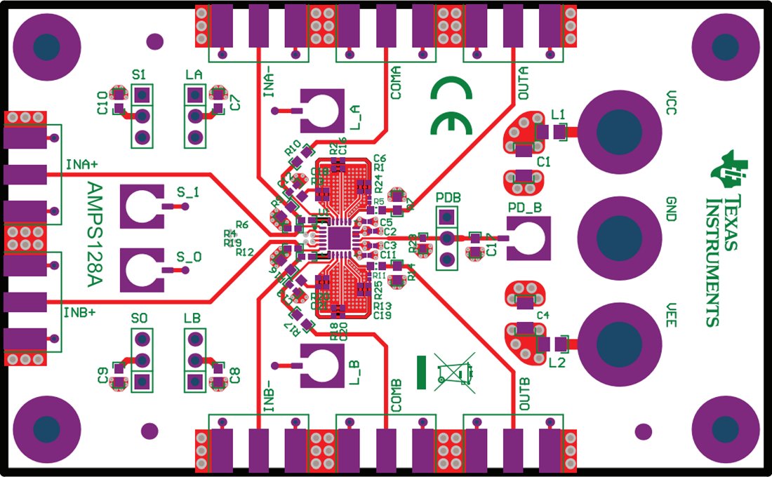 Plan mécanique - Texas Instruments Module d'évaluation d'amplificateur OPA3S2859RTWEVM