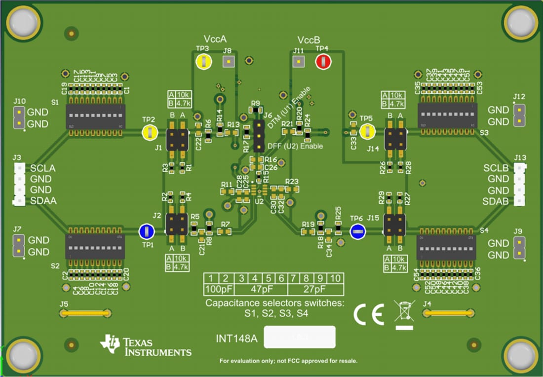 Plan mécanique - Texas Instruments Module d'évaluation de translateur TCA9416EVM