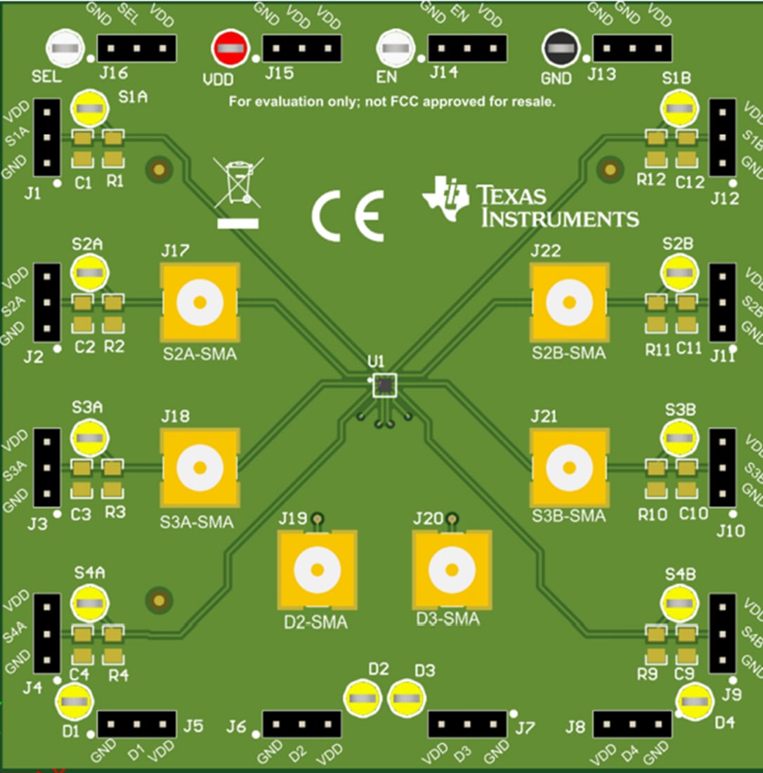 Plan mécanique - Texas Instruments Module d'évaluation (EVM) de commutateur TMUX1575EVM