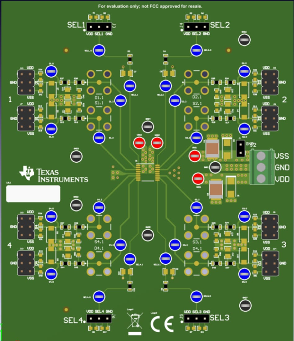 Plan mécanique - Texas Instruments Module d'évaluation (EVM) de commutateur TMUX721xEVM