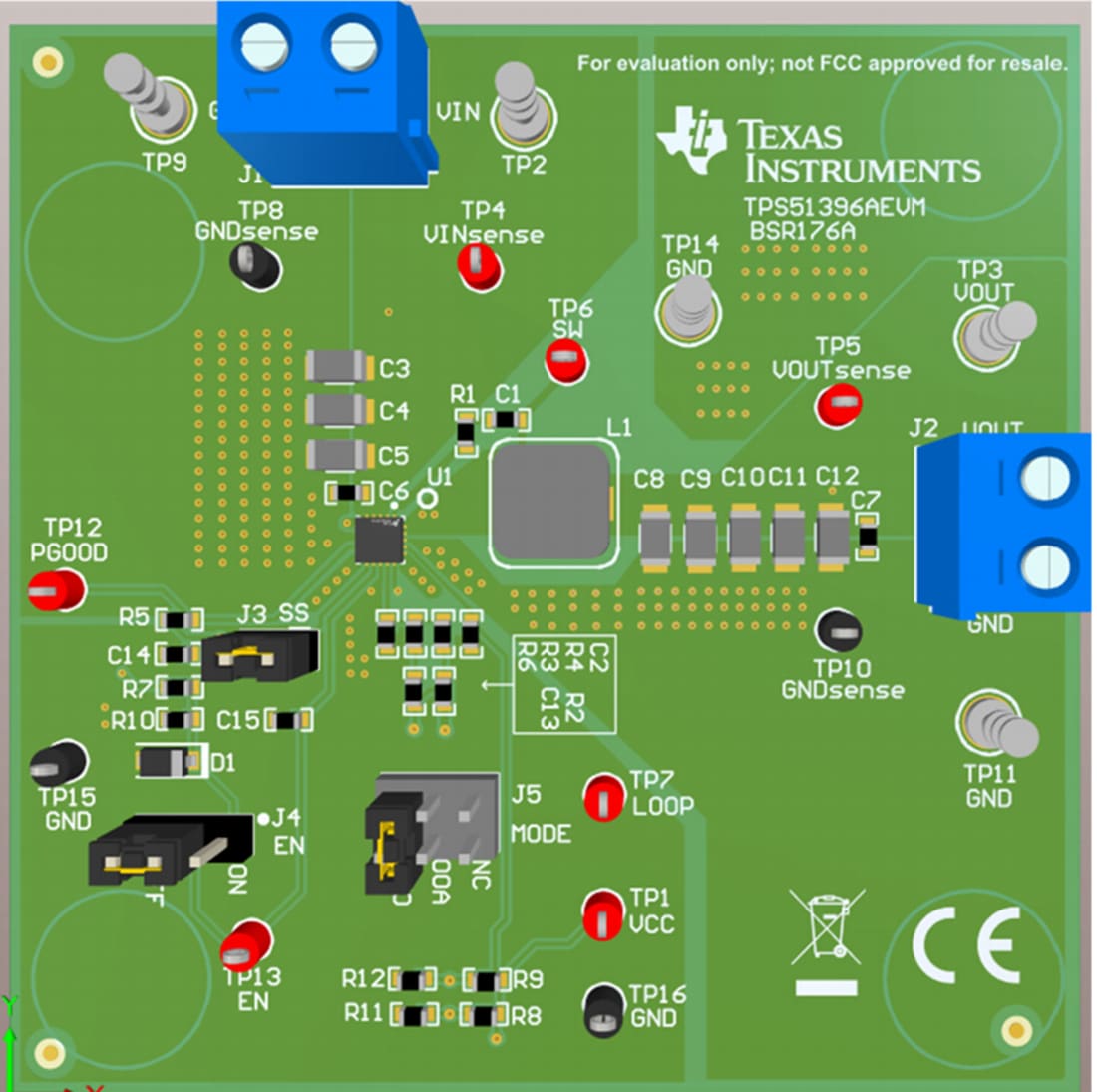 Plan mécanique - Texas Instruments Module d'évaluation de convertisseur TPS51396AEVM
