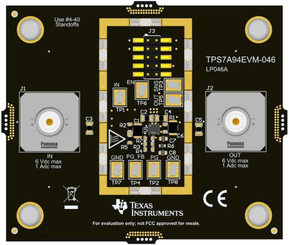 Plan mécanique - Texas Instruments Module d'évaluation (EVM) de régulateur TPS7A94EVM-046