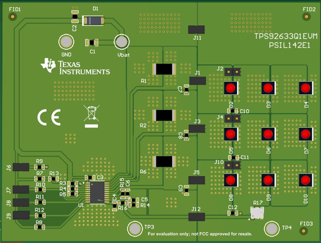 Plan mécanique - Texas Instruments Module d'évaluation (EVM) de pilote LED TPS92633Q1EVM