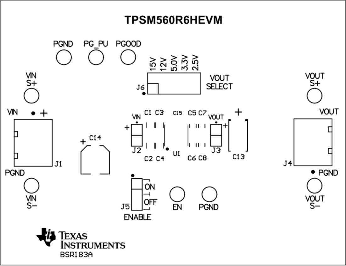Plan mécanique - Texas Instruments Modules d'évaluation (EVM) TPSM560R6xEVM