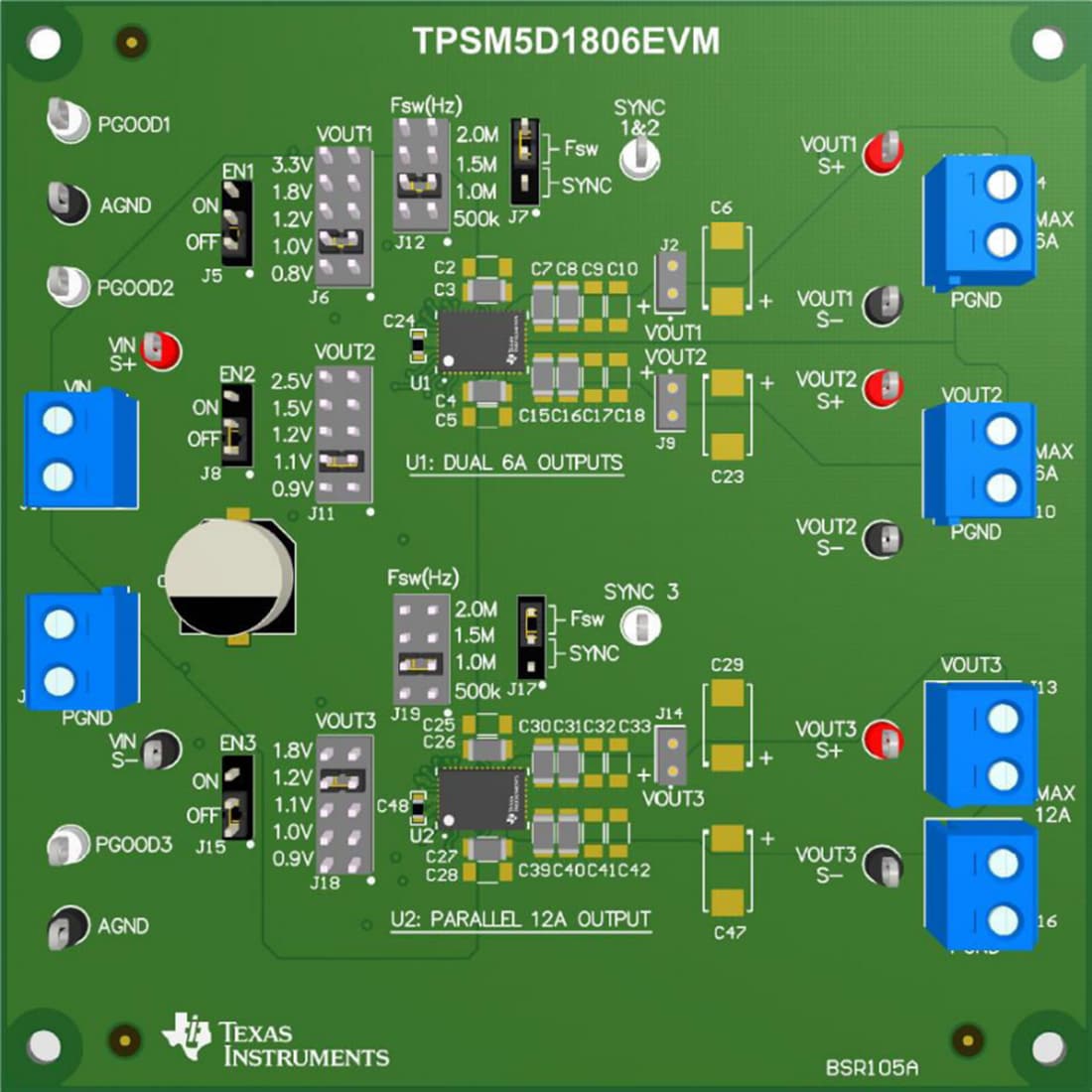 Plan mécanique - Texas Instruments Module d'évaluation de Module de puissance TPSM5D1806EVM