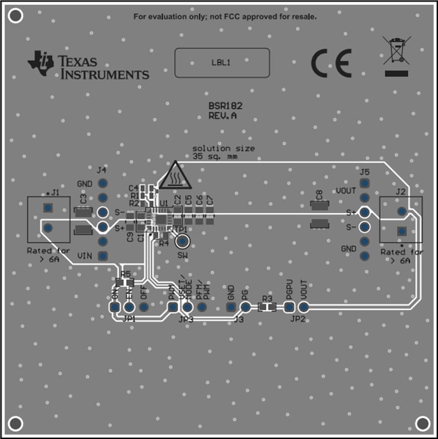 Plan mécanique - Texas Instruments Modules d'évaluation (EVM) TPSM8286xAA0xEVM