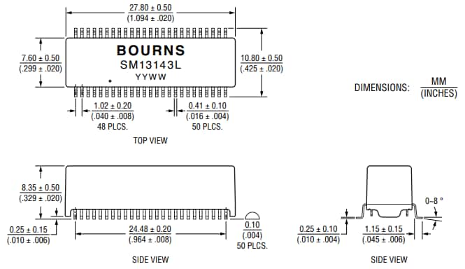 Bourns Transformateur Base-T 10/100/1000 SM13143EL Bourns Transformateur Base-T 10/100/1000 SM13143EL