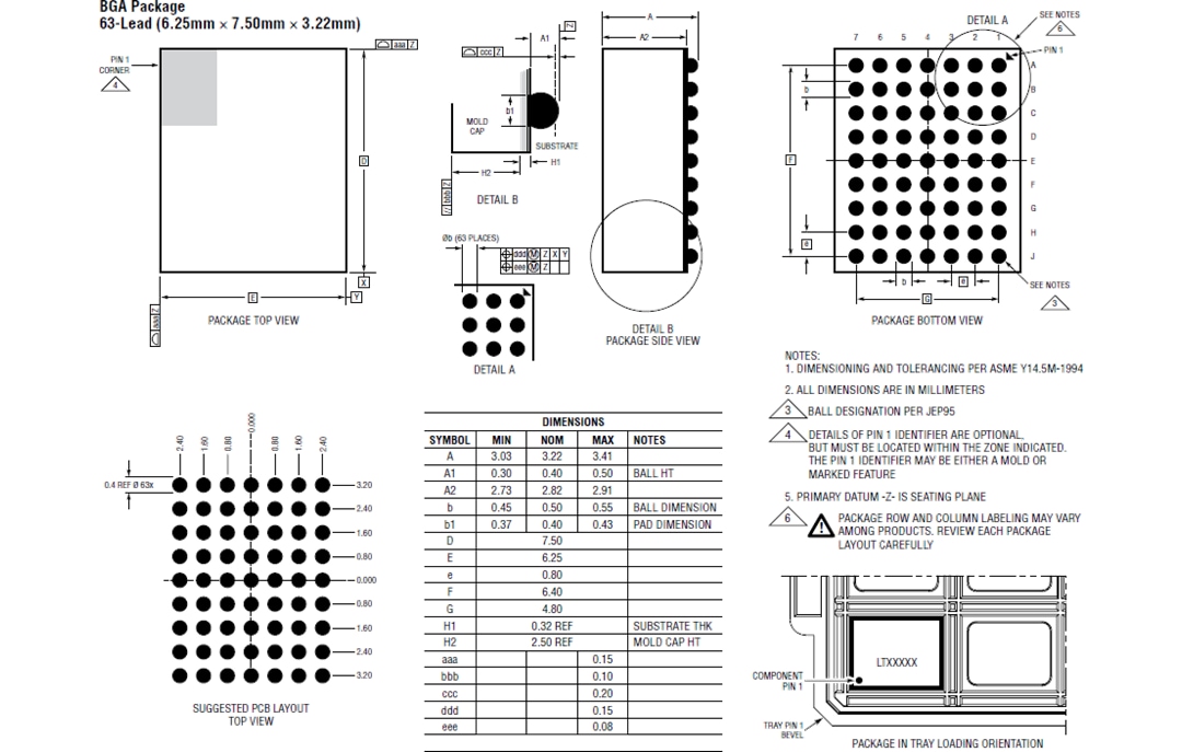 Plan mécanique - Analog Devices Inc. Régulateur μModule® CC-CC LTM4705 - ADI | Mouser Plan mécanique - Analog Devices Inc. Régulateur μModule® CC-CC LTM4705 - ADI | Mouser