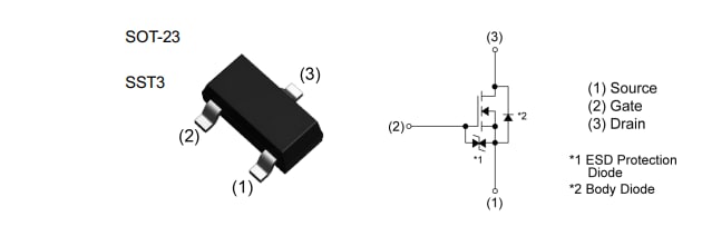 ROHM Semiconductor MOSFET à petit signal BSS670
