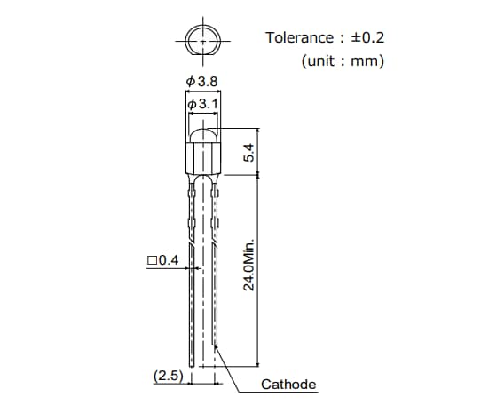 Plan mécanique - ROHM Semiconductor LED multicolores traversantes SLI-343x