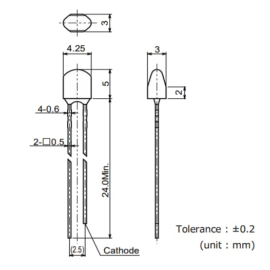 ROHM Semiconductor LED traversantes à haute luminosité SLI-430x/SLD430x