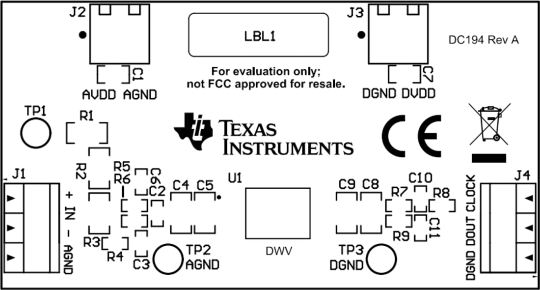 Plan mécanique - Texas Instruments Module d'évaluation (EVM) de modulateur AMC1333M10EVM