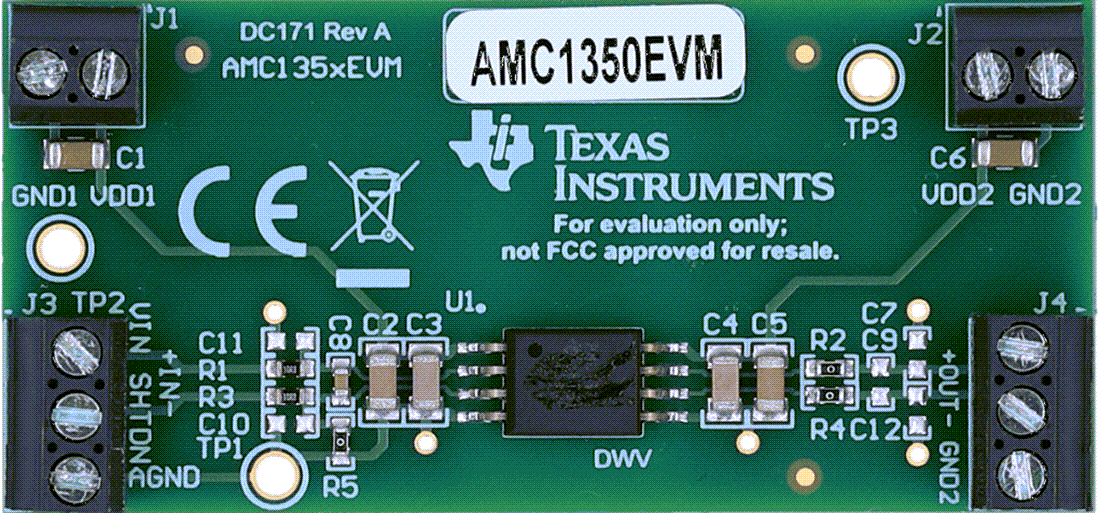 Plan mécanique - Texas Instruments Modules d'évaluation AMC1350EVM/AMC1351EVM