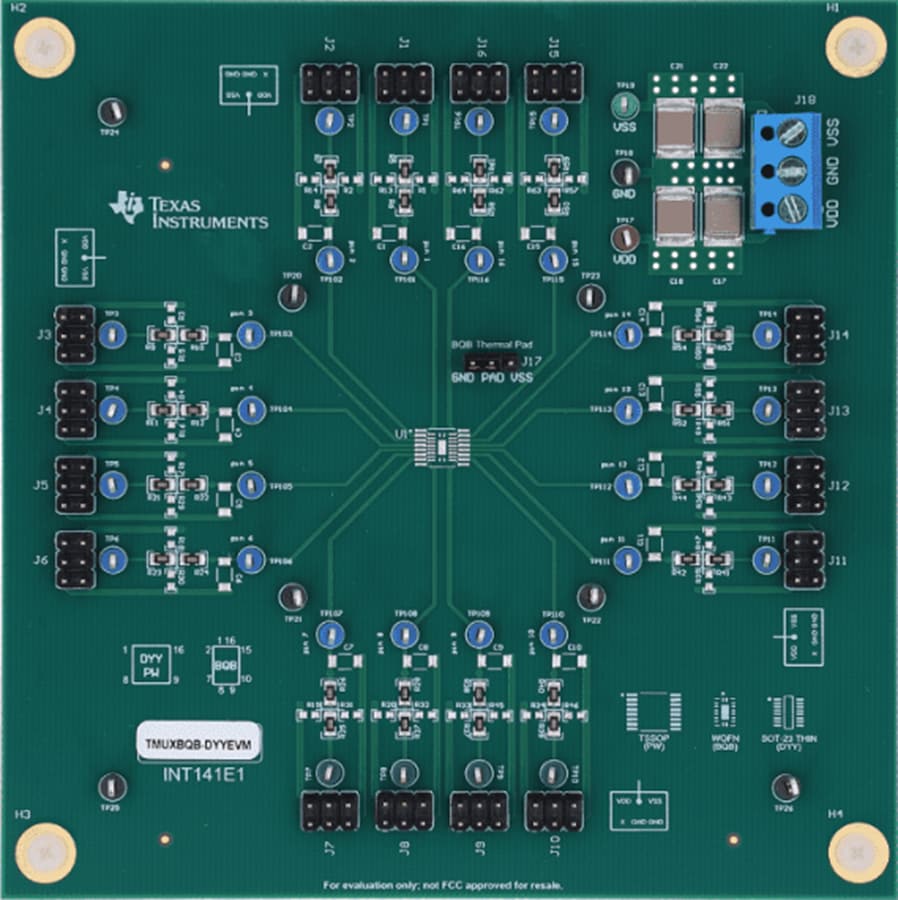 Plan mécanique - Texas Instruments Module d'évaluation de multiplexeur TMUXBQB-DYYEVM