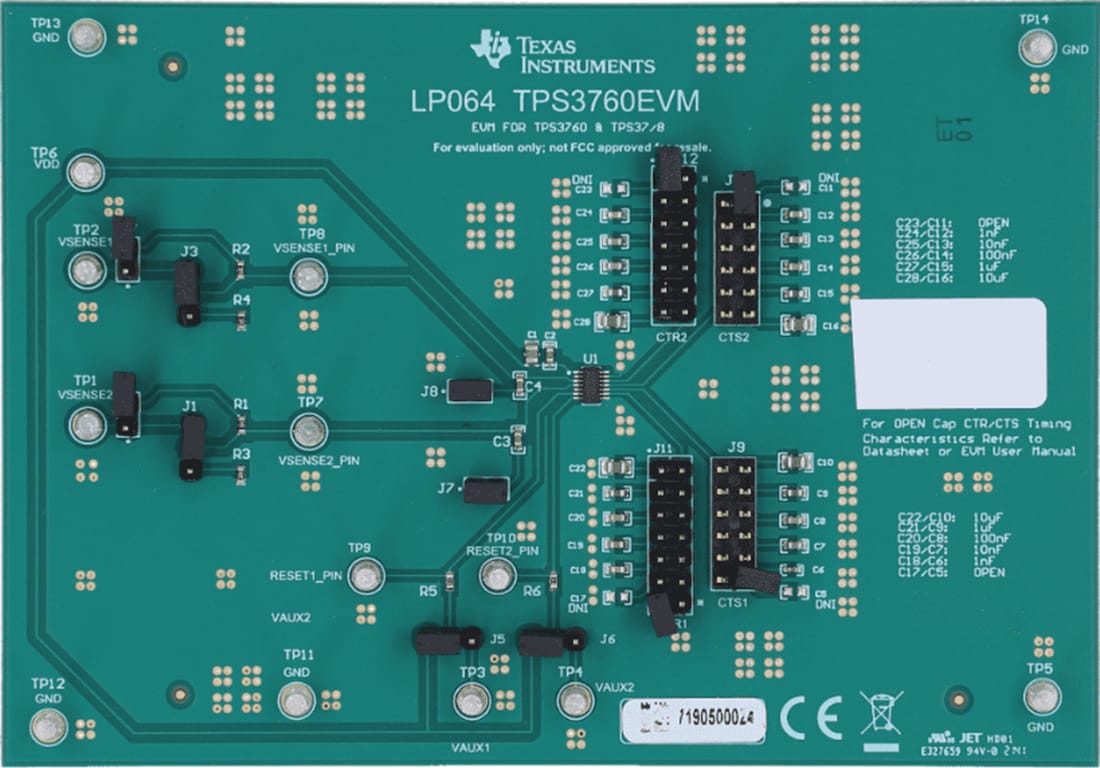 Plan mécanique - Texas Instruments Module d'évaluation de superviseur de tension TPS3760EVM