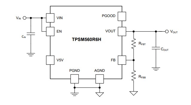 Schéma - Texas Instruments Module abaisseur TPSM560R6H