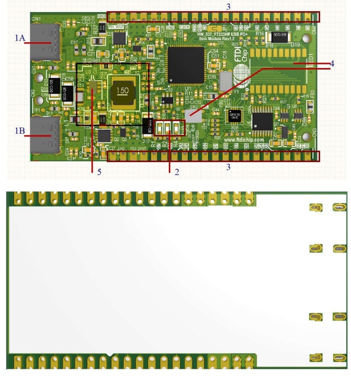 FTDI Chip Carte de module récepteur de courant UMFT233HPEV-SD