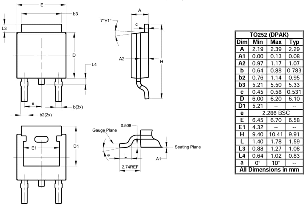 Plan mécanique - Diodes Incorporated Transistors automobiles de moyenne puissance MJD 