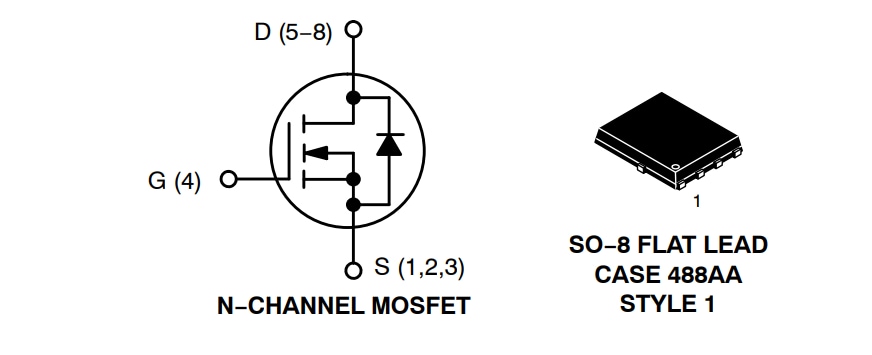 Schéma du circuit d'application - onsemi MOSFET de puissance NVMFS4C306N