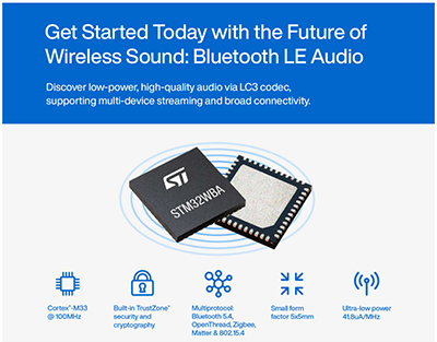 STMicroelectronics Microcontrôleurs (MCU) radio sans fil multiprotocole STM32WBA5