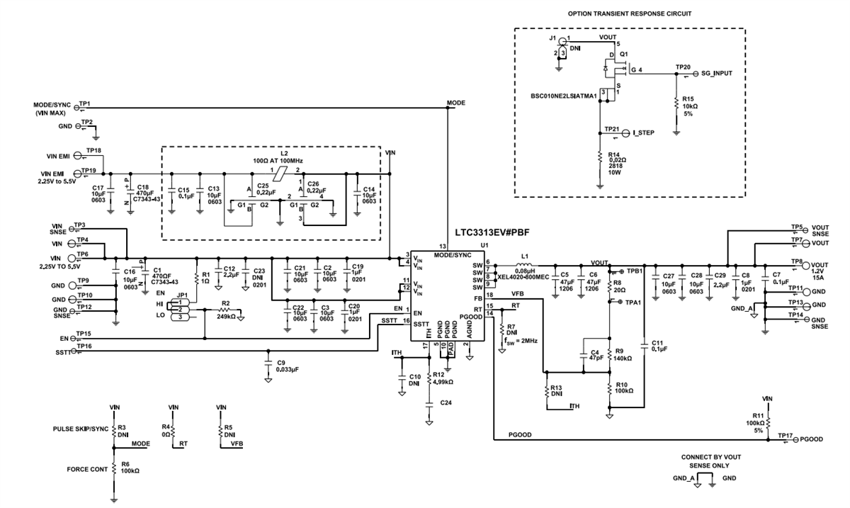 Schéma - Analog Devices Inc. Carte d'évaluation EVAL-LTC3313EV-A-Z