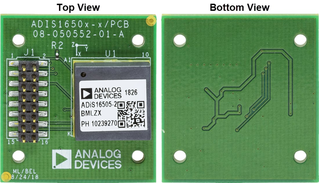 Plan mécanique - Analog Devices Inc. Carte détachable ADIS16500/PCBZ